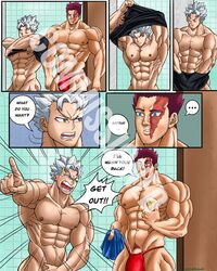 2boys abs absurd_res angry artofblacksmith bathroom bodybuilder color comic commission covering dialogue dilf endeavor_(my_hero_academia) enji_todoroki father_and_son funny high_resolution highres humor implied_yaoi male male/male male_nipples male_only muscle muscles muscular muscular_male my_hero_academia natsuo_todoroki nipples partially_clothed partially_nude pecs red_hair scar todoroki_enji todoroki_natsuo towel undressing white_hair yaoi rating:Questionable score:45 user:mercedesyh2