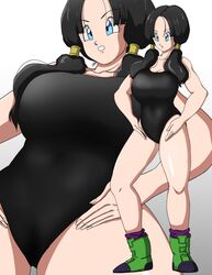 big_breasts black_hair blue_eyes busty dragon_ball dragon_ball_z hazama_null light-skinned_female open_mouth swimsuit swimwear thick_thighs tight_clothing twintails videl rating:Explicit score:114 user:Duncan33303