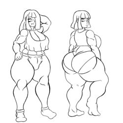 2girls bete_noire big_ass big_breasts female_only frisk glitchtale line_art looking_at_partner massive_ass monochrome no_color tagme taller_female thetis_(artist) thick_thighs undertale undertale_fanfiction wide_hips rating:Explicit score:30 user:Miguel16310