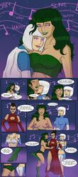 3girls beatriz_da_costa bikini black_hair boob_window bra breasts cheongsam cleavage comic dc dc_comics dcau female female_only fire_(dc) fit fit_female glowing_eyes green_hair hairbun happy_female happy_trance high_heel_boots high_heels hypnosis hypnotized_undressing ice_(dc) justice_league justice_league_unlimited knee_boots looking_over_eyewear looking_over_glasses looking_over_sunglasses medium_breasts mind_control multiple_girls nipples polmanning roulette_(dc) speech_bubble sunglasses superheroine tinted_eyewear topless_female tora_olafsdotter undressing villain white_hair yuri rating:Explicit score:46 user:Joker_7800