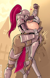 against_wall aggressive armor armored_gloves breasts breasts_out cameltoe chainmail covered_face dominant dominant_female dominatrix faceless_female fantasy female female_focus female_knight female_on_top femdom gauntlets helmet helmet_with_visor huge_ass huge_breasts hyper_breasts kabedon knight knight_girl large_breasts larger_female leg_kabedon long_legs magnhild_(character) male masked masked_female medieval medieval_armour pauldrons plate_armor plume rape reverse_rape saladbearer size_difference smaller_male straight thick_ass thick_legs thick_thighs tight_clothing tight_pants rating:Explicit score:892 user:SaladBearer