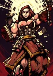 1girls abs angry battle_nun biceps big_breasts breasts_out darkest_dungeon exposed_breasts human human_only janrock light-skinned_female light_skin muscular muscular_arms muscular_female muscular_thighs nun nun's_habit priestess vestal_(darkest_dungeon) warrior_nun weapon rating:Explicit score:68 user:axelcreep