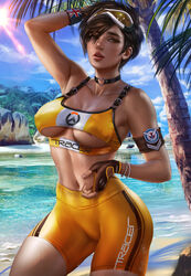 1girls big_breasts bike_shorts blizzard_entertainment bracelet bracelets breasts brown_eyes brown_hair choker earrings eyewear_on_head female female_focus female_only fingerless_gloves hand_behind_head high_resolution highres hips large_breasts lena_oxton light-skinned_female light_skin logan_cure looking_at_viewer overwatch short_hair solo sunglasses_on_head thunder_thighs tight_clothing topwear tracer underboob wide_hips rating:Explicit score:156 user:rinny_a