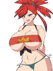 1girls alternate_breast_size barely_contained breasts crop_top dd_(artist) female flannery_(pokemon) huge_breasts impossible_clothes light-skinned_female light_skin long_hair massive_breasts naughty_face nintendo panties pokemon pokemon_oras pokemon_rse red_eyes red_hair smile thick_thighs tied_hair tubetop white_background wide_hips rating:Questionable score:130 user:NightSky77