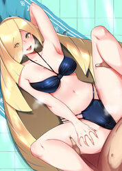 1boy 1girls 2022 blonde_hair breasts faceless_male female green_eyes hi_res hips implied_penetration implied_sex indoors kenron_toqueen large_breasts long_hair lusamine_(pokemon) lying_on_back male mature_female milf mother nintendo octoosr pokemon pokemon_sm slim_waist steam steaming_body swimsuit thick_thighs thigh_grab thighs very_long_hair visible_breath wide_hips rating:Questionable score:143 user:Cero_Oscuras