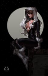 1girls big_breasts black_cat_(marvel) blue_eyes breasts cleavage clothed clothed_female clothing felicia_hardy female female_focus female_only full_moon large_breasts lerapi long_hair looking_at_viewer marvel marvel_comics mask sitting solo spider-man_(series) tight_clothing white_hair rating:Explicit score:69 user:wholesomme