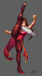 1girls brown_hair cameltoe capcom chinese_clothes chun-li female female_only full_body fur_scarf grey_background heels leg_up long_hair looking_at_viewer muscular_thighs pantyhose ponytail solo solo_female splits standing_split street_fighter thick_thighs very_high_resolution xxx1320 rating:Questionable score:36 user:!nner$elf89