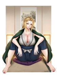 1girls armpit_peek artist_name bangs barefoot blonde_hair blouse blue_sash blue_shorts breasts cleavage cloak closed_eyes collarbone cushion easonx facial_mark feet forehead_mark green_cloak hair_intakes highres indoors large_breasts long_hair looking_at_viewer m_legs mature mature_female mature_woman nail_polish naruto naruto_(series) no_bra picture_(object) picture_frame red_nails sash shorts sitting sleeveless_blouse smile solo spread_legs toenail_polish toenails toes tsunade white_blouse yellow_eyes rating:Questionable score:142 user:Zampakuto