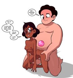 1boy 1boy1girl 1girls aged_up barefoot blushing cartoon_network connie_maheswaran dark-skinned_female dark_skin deep_penetration dialogue doggy_style doggystyle english english_text flapping full_body glasses grabbing_ass humping looking_at_partner nervous nude nude_female nude_male one_eye_closed ounpaduia petite pleasure_face signature sitting skinny small_breasts speech_bubble steven_quartz_universe steven_universe sweating text white_background wholesome rating:Explicit score:99 user:MrEgorMan