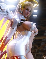 1girls 3d big_breasts breasts female female_only large_breasts mercy overwatch rude_frog solo thick_thighs thighhighs wide_hips rating:Questionable score:102 user:justausername