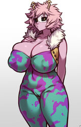 1girls alternate_breast_size big_breasts black_sclera bodysuit breasts clothed clothed_female coffeelove68 female female_only hero_outfit_(mha) huge_breasts mina_ashido my_hero_academia pink_hair pink_skin solo solo_female thick_thighs white_background rating:Explicit score:445 user:Thotami