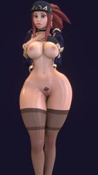 1girls 3d akali allblacked3d bimbo bimbo_lips blender female female_only functionally_nude k/da_akali k/da_series league_of_legends light-skinned_female light_skin pussy queen_of_spades red_hair solo stockings thick_lips thick_thighs wide_hips rating:Explicit score:158 user:MisterGev