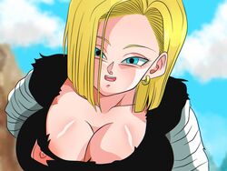 1girls android_18 blonde blonde_hair blue_eyes dragon_ball kyandi_db short_hair yellow_hair rating:Explicit score:73 user:SxnflowerSex