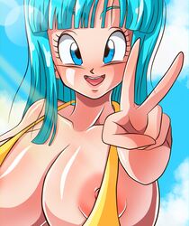 1girls blue_eyes breasts dragon_ball female female_only huge_breasts kyandi_db maron shounen_jump solo solo_female rating:Explicit score:76 user:SxnflowerSex