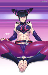 1girls abs barefoot black_hair cameltoe capcom darkereve feet feet_together feet_together_knees_apart female female_only foot_fetish hi_res juri_han looking_at_viewer pink_eyes sitting solo solo_female street_fighter street_fighter_iv thick_thighs tied_hair toeless_legwear toes toned toned_female underboob rating:Questionable score:164 user:!nner$elf89