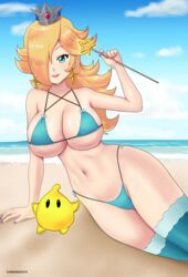 1girls alternate_costume breasts chronosth1 female gummslime luma mario_(series) nintendo outdoors outside princess_rosalina solo super_mario_galaxy swimsuit tagme rating:Questionable score:84 user:Redguy7