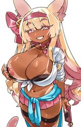 1girls 2022 animal_ears areolae black_bra blonde_hair bra breasts choker cleavage erect_nipples female female_only gyaru hairband heart-shaped_pupils hips holding_object huge_breasts large_areolae long_hair massive_breasts nipples one_breast_out original original_character phone pink_eyes short_skirt skirt slim_waist someone_else's_oc tan tan-skinned_female tanline tanlines tanned_skin teasing teasing_viewer thick_thighs thighs wide_hips zanamaoria rating:Explicit score:197 user:Cero_Oscuras