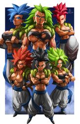 abs big_breasts cleavage dragon_ball elitenappa female female_only fusion kefla looking_at_viewer nipple_slip ripped_clothing saiyan straight_hair super_saiyan super_saiyan_2 super_saiyan_3 super_saiyan_4 super_saiyan_blue super_saiyan_god tail thick_thighs rating:Questionable score:184 user:moistlover