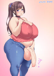 1futa balls bbw breasts brown_hair chubby_female cleavage clothed clothing decensored dickgirl flaccid flaccid_penis futa_only futanari huge_balls huge_breasts huge_butt huge_cock huge_testicles human light-skinned_futanari light_skin long_hair looking_at_viewer mostly_clothed nipple_bulge nipples_visible_through_clothing open_clothes open_pants oversized_balls overweight overweight_futanari partially_retracted_foreskin penis short_hair solo standing thick_thighs third-party_edit uncensored uncut uno_makoto veiny_penis rating:Explicit score:538 user:JustAnother