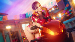 3d female female_only motorcycle noahgraphicz overwatch pose purple_hair solo sombra wide_hips rating:Questionable score:82 user:playwithmyrocket