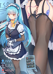 1girls absurd_res blouse blue_hair collared_blouse collared_shirt color corset dress_shirt female female_only formal garter_belt garter_straps gloves hi_res kaga_mi maid maid_uniform puffy_short_sleeves puffy_sleeves scarf sex_toy shirt skirt stockings sweat sweating very_long_hair vibrator vibrator_in_pussy vibrator_in_thighhighs vibrator_under_clothes vibrator_under_panties wing_collar yellow_eyes rating:Explicit score:71 user:Mistress_Elizabeth