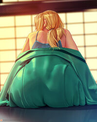 arm_support ass ass_focus back_view backboob bare_arms bare_shoulders bench big_ass big_breasts blonde_hair bottom_heavy bottomless bra breasts butt_crack dat_ass faceless faceless_female facing_away fat_ass from_behind huge_ass kimono kimono_down kimono_pull large_breasts light-skinned_female light_skin lingerie long_hair low-angle_view low_twintails lower_body mature mature_female mature_woman naruto naruto_(classic) naruto_(series) naruto_shippuden no_pants on_bench presenting presenting_ass presenting_hindquarters rear_view short_kimono sitting solo solo_female solo_focus tsunade twintails xxnikichenxx rating:Questionable score:121 user:Zampakuto