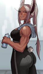 1girls ass big_ass big_breasts big_butt breast breasts bunny_ears bunny_girl bunny_tail dark-skinned_female dark_skin female fully_clothed gud0c huge_breasts huge_butt leggings miruko muscles muscular_female my_hero_academia red_eyes rumi_usagiyama smile smiling smiling_at_viewer smirk smirking solo sports_bra sportswear sweat sweaty white_hair workout_clothes yoga_pants rating:Safe score:288 user:Hizizi