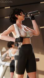 3d after_workout blender_(software) breasts celadora closed_eyes drinking gym josie_rizal namco nipples_visible_through_clothing see-through see-through_clothing sweat tekken tekken_7 towel wet_clothes rating:Explicit score:44 user:ToggafNaelik