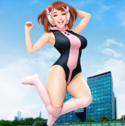 ai_generated boku_no_hero_academia my_hero_academia ochako_uraraka ochako_uraraka_(hero_outfit) solo solo_female rating:Questionable score:6 user:Jooyy