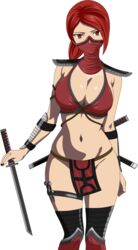 1girls alluring big_breasts cleavage face_mask loincloth luffysan9 mask midway_games mortal_kombat mortal_kombat_(2011) mortal_kombat_11 netherrealm_studios ninja_mask ninjatou pelvic_curtain red_eyes red_hair skarlet sword rating:Questionable score:25 user:TroyDillon