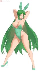 1girls 2024 2d 2d_(artwork) arms_behind_back arms_behind_head arms_up ass big_ass big_breasts big_butt big_thighs breasts bunny_costume bunny_ears bunny_girl bunny_tail bunnygirl bunnysuit female green_eyes green_hair green_heels heels huge_ass huge_breasts huge_butt kid_icarus kid_icarus_uprising long_hair looking_at_viewer nintendo palutena ribbon shiny_hair side_ass smile smiling smiling_at_viewer solo solo_female thighs white_skin zelc-face rating:Questionable score:100 user:deleted107400