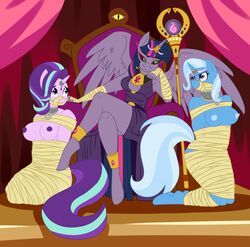 2018 alicorn anthro areola bangs blue_body blue_hair blue_skin bondage bound breasts dominant dominant_female equid equine female female/female femdom femsub friendship_is_magic green_sclera hasbro horn mammal my_little_pony nipples pink_body pink_skin purple_body purple_hair purple_skin red_eyes spiderweber staff starlight_glimmer submissive submissive_female trixie_(mlp) twilight_sparkle_(mlp) unicorn wings rating:Questionable score:17 user:DemonKitty15