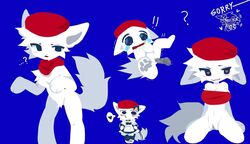  blue_background furry girl hm hongmi love_pupils maid_outfit nsfw red_scarf white_fur  rating:questionable score: user:jack3_2024