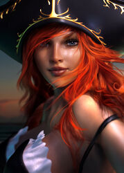 1girl 3d blue_eyes female female_focus female_only league_of_legends light-skinned_female looking_at_viewer miss_fortune orange_hair red_hair sevenbees solo rating:Explicit score:24 user:UpLoGT