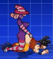 1boy 1futa anal anal_sex animated artist_request balls big_ass big_balls big_breasts big_penis black_hair blue_background blush boots bouncing_ass bouncing_breasts crossover cum cum_in_ass cum_inside doggy_style dragon_ball dragon_ball_super dragon_ball_z futa_on_male futa_penetrating_male futadom futanari ghost gif half-dressed hand_on_butt human_penetrated humanoid intersex intersex_penetrating intersex_penetrating_male long_hair loop m.u.g.e.n male male_penetrated malesub mario_(series) nintendo paper_mario penis pink_hair pixel_art purple_skin saiyan semen sex short_hair short_playtime son_goku spirit striped_armwear striped_legwear taller_futanari tights training_room vivian_(paper_mario) witch_hat rating:Explicit score:65 user:SaiyanSlutRP