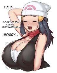 1girls alternate_breast_size big_breasts blue_hair blush breasts breasts_bigger_than_head casual closed_eyes dawn_(pokemon) embarrassed female female_focus female_only fully_clothed game_freak grey_impact hat huge_breasts huge_tits huge_tits_teen human human_only large_breasts long_hair nintendo nipple_bulge pokemon pokemon_dppt scarf solo solo_female sweat teenage_girl teenager text upper_body white_background wide_hips young rating:Questionable score:626 user:Mukkypokky