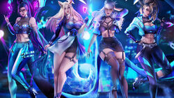 4girls female female_focus female_only k/da_all_out_series lumija-art rating:Questionable score:5 user:mydickhurtaf