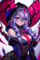  ai_generated breasts era_(omega_strikers) female omega_strikers purple_eyes purple_hair sultryspark  rating:explicit score: user:blazebeauty