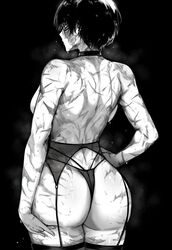 1girls ass_focus athletic_female back_muscles back_view big_ass black_and_white fit_female glasses jujutsu_kaisen lingerie masoq095 muscular_female solo_female toned_female zenin_maki rating:Questionable score:416 user:robin5799