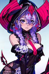  ai_generated breasts era_(omega_strikers) female omega_strikers purple_eyes purple_hair sultryspark  rating:explicit score: user:blazebeauty