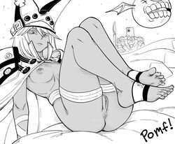 1girls anus areolae bb_(baalbuddy) bent_legs breasts dark-skinned_female dark_skin feet female female_only guilty_gear guilty_gear_xrd leaning_back looking_at_viewer monochrome narrowed_eyes nipples partially_nude pussy ramlethal_valentine sitting solo solo_female solo_focus unamused very_high_resolution white_background rating:Explicit score:236 user:!nner$elf89