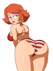 1girls american_dad apple_butt ass ass_focus back_view bikini blanket earrings female gina_golddigger looking_back orange_hair panties purple_eyeshadow red_hair redhead solo solo_female solo_focus rating:Explicit score:59 user:Jossyless