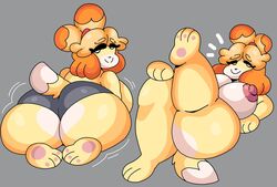 animal_crossing anthro big_ass big_breasts breasts bubble_butt canid canine canis clothing dork_boi female fur furry furry_only huge_ass isabelle_(animal_crossing) lewd_dorky nintendo nipples tagme tail thick_thighs topless wide_hips rating:Explicit score:73 user:Rapattack12