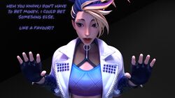 1girls 3d 3d_(artwork) akali blender blender_(software) blender_cycles blonde_hair blue_hair erevos female gloves image_set k/da_all_out_akali k/da_all_out_series k/da_series league_of_legends looking_away solo_female surprised two_tone_hair rating:Questionable score:4 user:Erevos