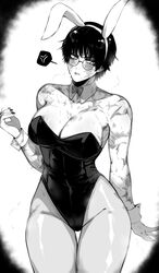 angry_expression black_nail_polish black_nails breasts bunny_ears burn_scar burn_scars jujutsu_kaisen masoq095 monochrome playboy_bunny scar scars shonen_jump thick_thighs thighs tomboy zenin_maki rating:Explicit score:97 user:Venuz75