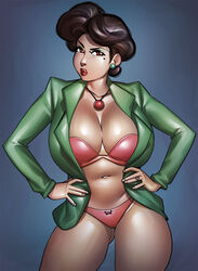 1girls 2022 ass_visible_through_thighs black_hair blazer bra cleavage curvy disney female female_only hands_on_hips human large_breasts light-skinned_female looking_at_viewer mature_female milf ming_lee mole_under_eye mother necklace open_clothing panties ph pixar red_eyes ring solo stern_expression thick_thighs turning_red underwear voluptuous rating:Questionable score:207 user:Ruff23