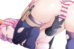 1girls ass ass_focus ass_up big_breasts breasts eye_contact female gloves hotvr looking_at_viewer mei_hatsume my_hero_academia panties pink_hair shimapan short_hair solo stockings thick_thighs top-down_bottom-up yellow_eyes rating:Questionable score:281 user:Mukkypokky