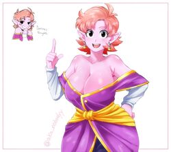 aka_nobodyy alternate_breast_size big_breasts chronoa dragon_ball ear_piercing earrings pink_skin pointy_ears short_hair rating:Explicit score:195 user:33more