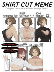 big_breasts breathing covering geumgang_(oddsnail) meme muscular_female oddsnail shirt_cut_meme sweating tan_skin tomboy rating:Explicit score:133 user:Rocoloco