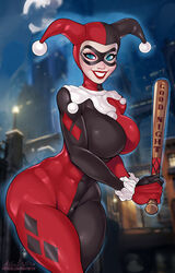 1girls ange1witch batman_(series) big_breasts bodysuit breasts dc female female_only harley_quinn harley_quinn_(classic) large_breasts solo thick_thighs wide_hips rating:Explicit score:159 user:justausername